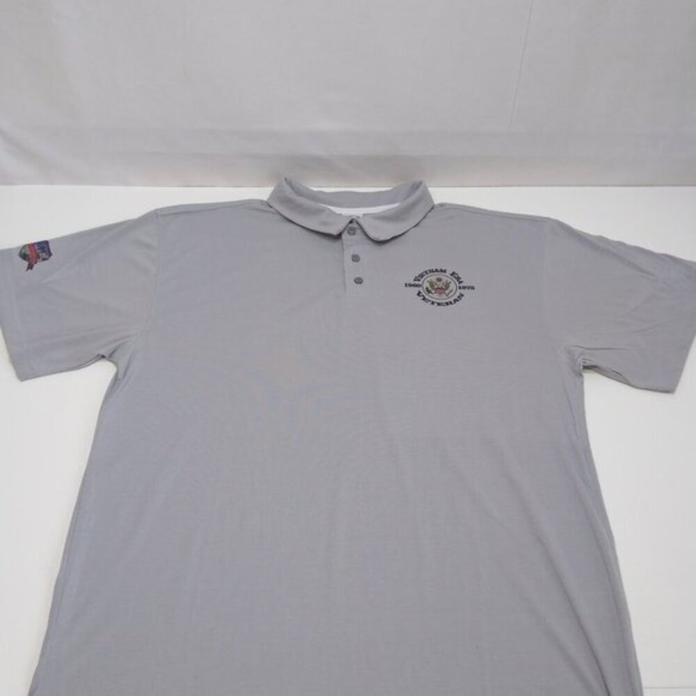 Vietnam Era Veteran Polo XXL Embossed Eagle VetFriends Gray Vapor Apparel Shirt
